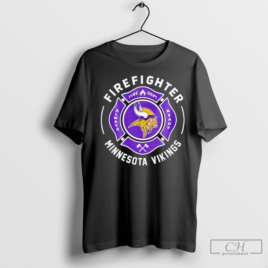 Premium Firefighter Application Minnesota Vikings Fire Dept Always Ready Logo Ladies