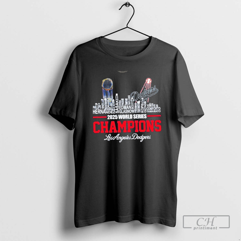 Premium Funny Los Angeles Dodgers 2025 World Series Champs Skyline Shirt Sweater