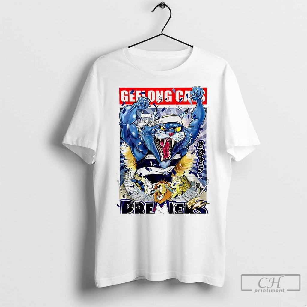 Premium Geelong Cats Afl Premiers 2025 Masot Graphic