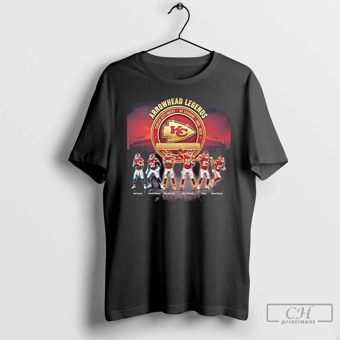 Premium Kansas City Chiefs Arrowhead Legends 65 Seasons Strong T Shirts