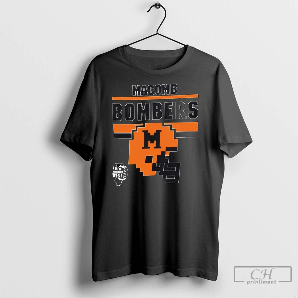Premium Macomb Bombers Illinois Football Team 8 Bit Pixel Helmet