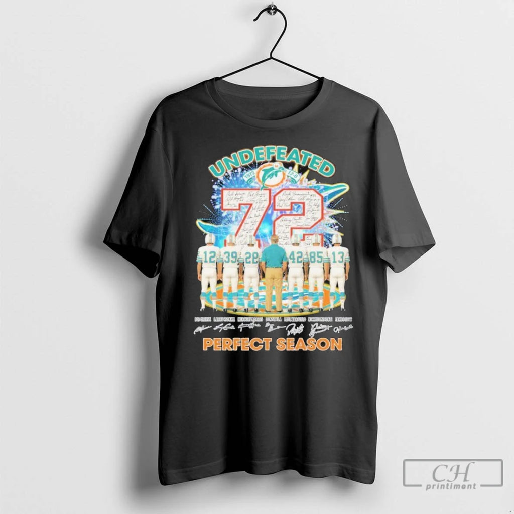 Premium Miami Dolphins Undefeated 72 Years Perfect Season Legends Signatures