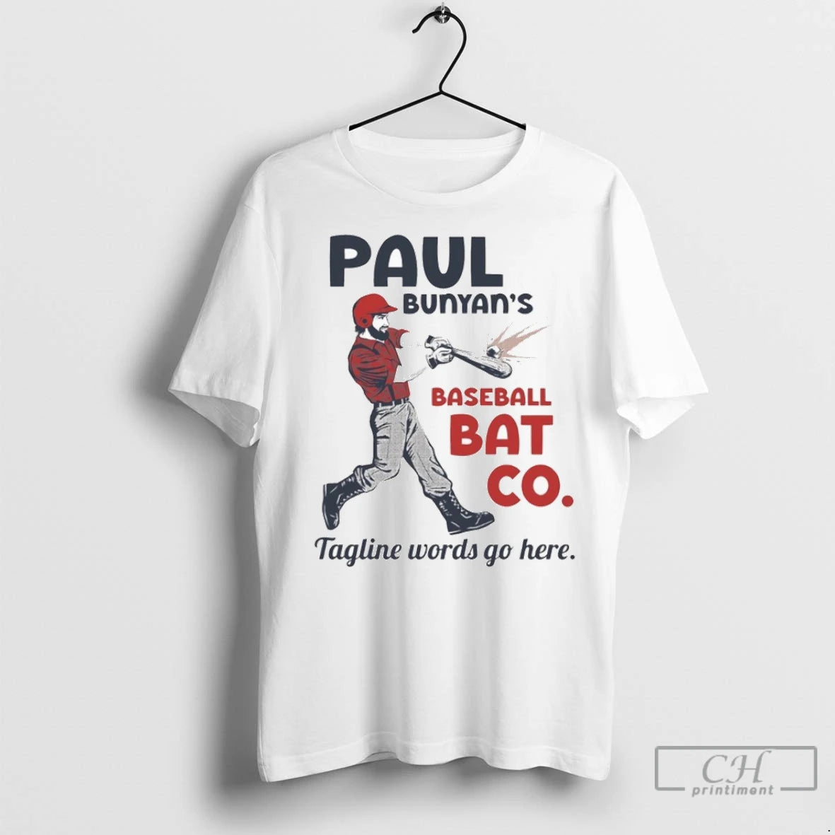 Premium Paul Bunyans Bat Co Tagline Words Go Here Swing Like A Legend