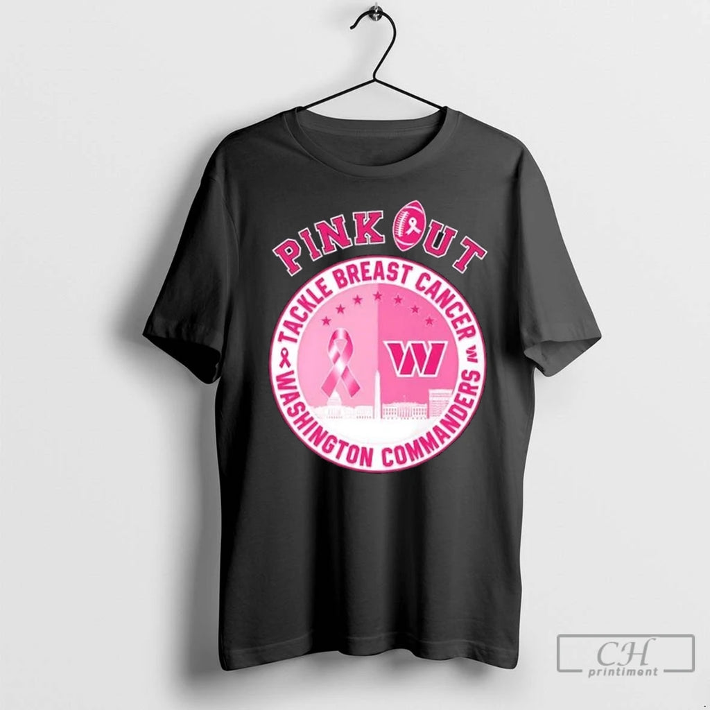 Premium Pink Out Tackle Breast Cancer Washington Commanders Football Skyline