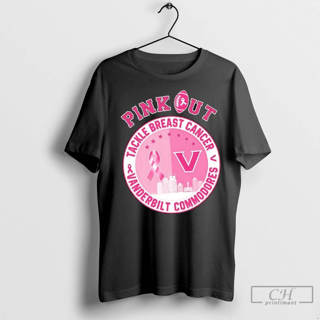 Premium Pink Out Tackle Breast Cancer X Vanderbilt Commodores Team Ladies