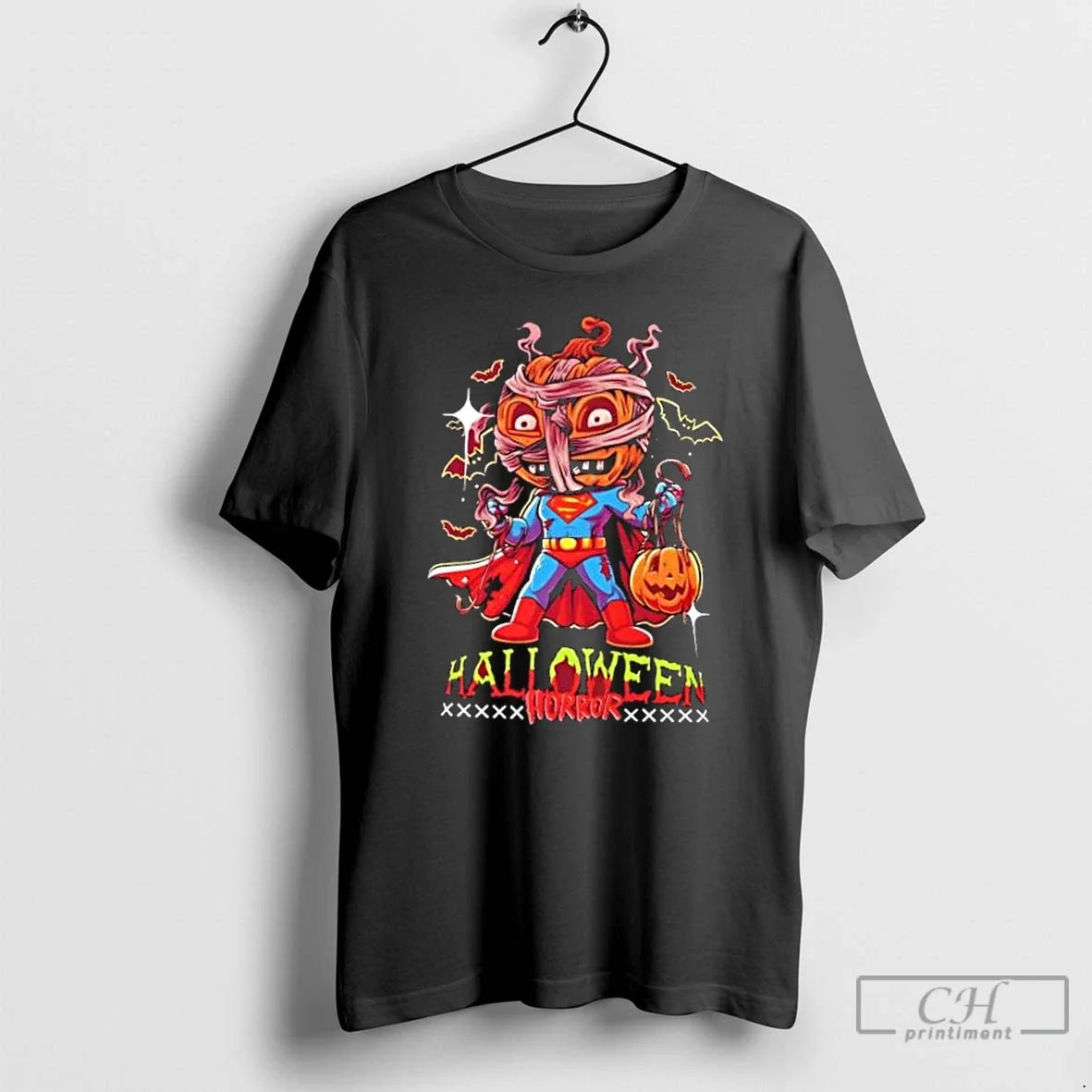 Premium Superman Pumpkin Parody Halloween Horror T Shirts