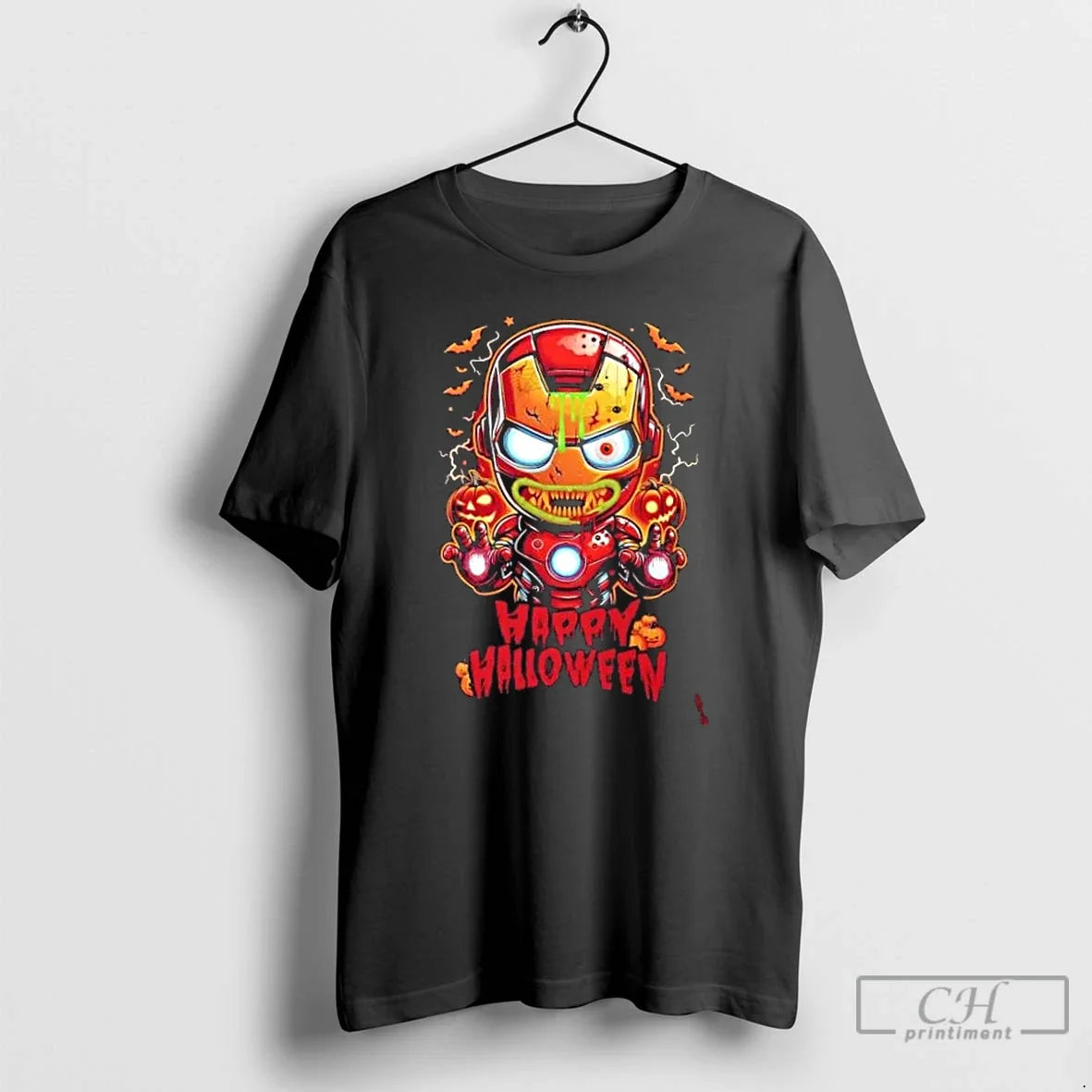 Premium Zombie Iron Man Halloween Parody Horror T Shirts