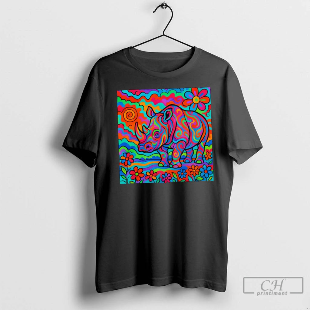 Rainbow Rhino Art Style