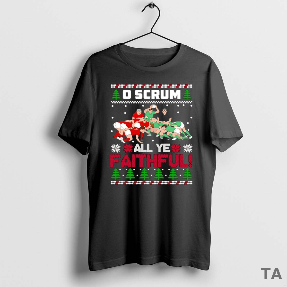 Top Faithfull Rugby O Scrum All Ye Christmas T Shirt Sweater