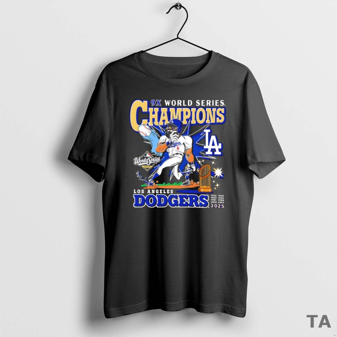 Top Los Angeles Dodgers 9x World Series Champions 2025 Player Cartoon T Shirt Sweater