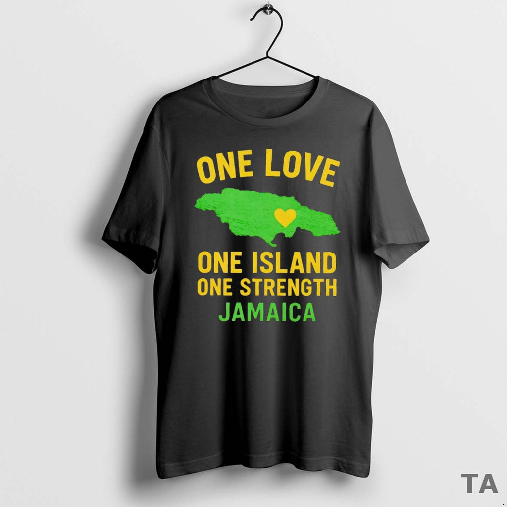 Top One Love One Island One Strength Support Jamaica T Shirt Sweater