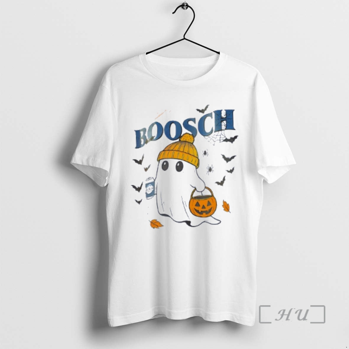 Trending Boosch Cute Ghost Holding Bush Light Beer Pumpkin Basket Halloween Premium T Shirt Sweater