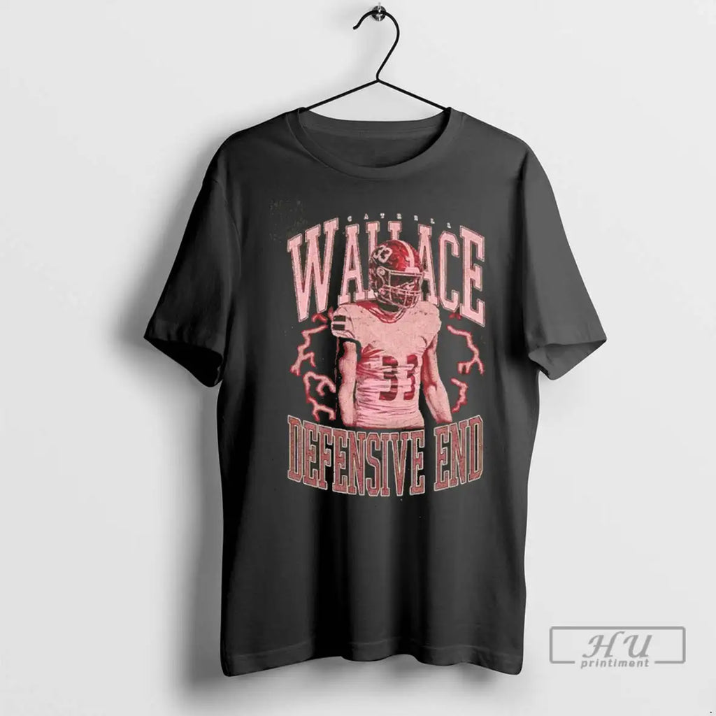 Trending Catrell Wallace 2025 Football Defensive End Vintage Tee T Shirt