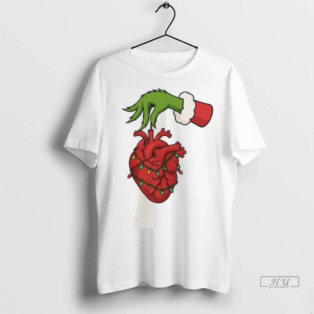 Trending Grinch Cardiac Christmas Lights T Shirt