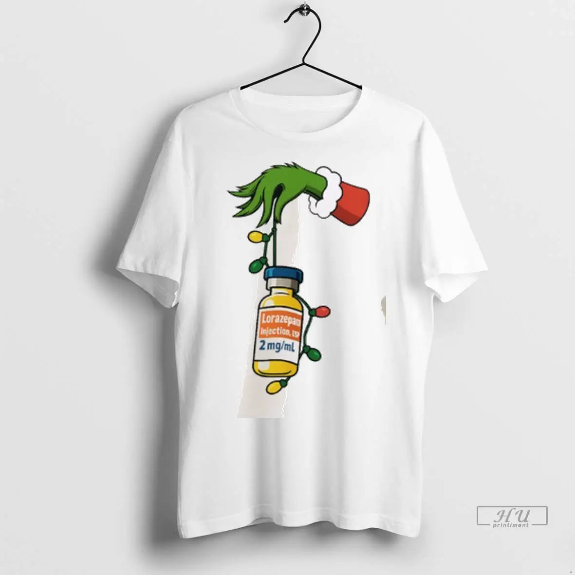 Trending Grinch Lorazepam Injection Usp Christmas Lights T Shirt