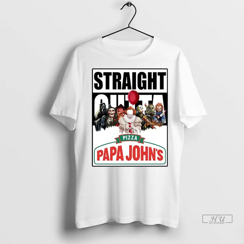 Trending Horror Halloween Straight Outta Pizza Papa Johns T Shirt