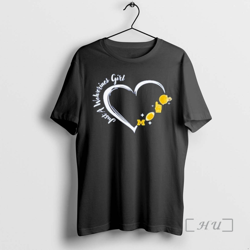 Trending Just A Michigan Wolverines Girl Heart Premium T Shirt Sweater
