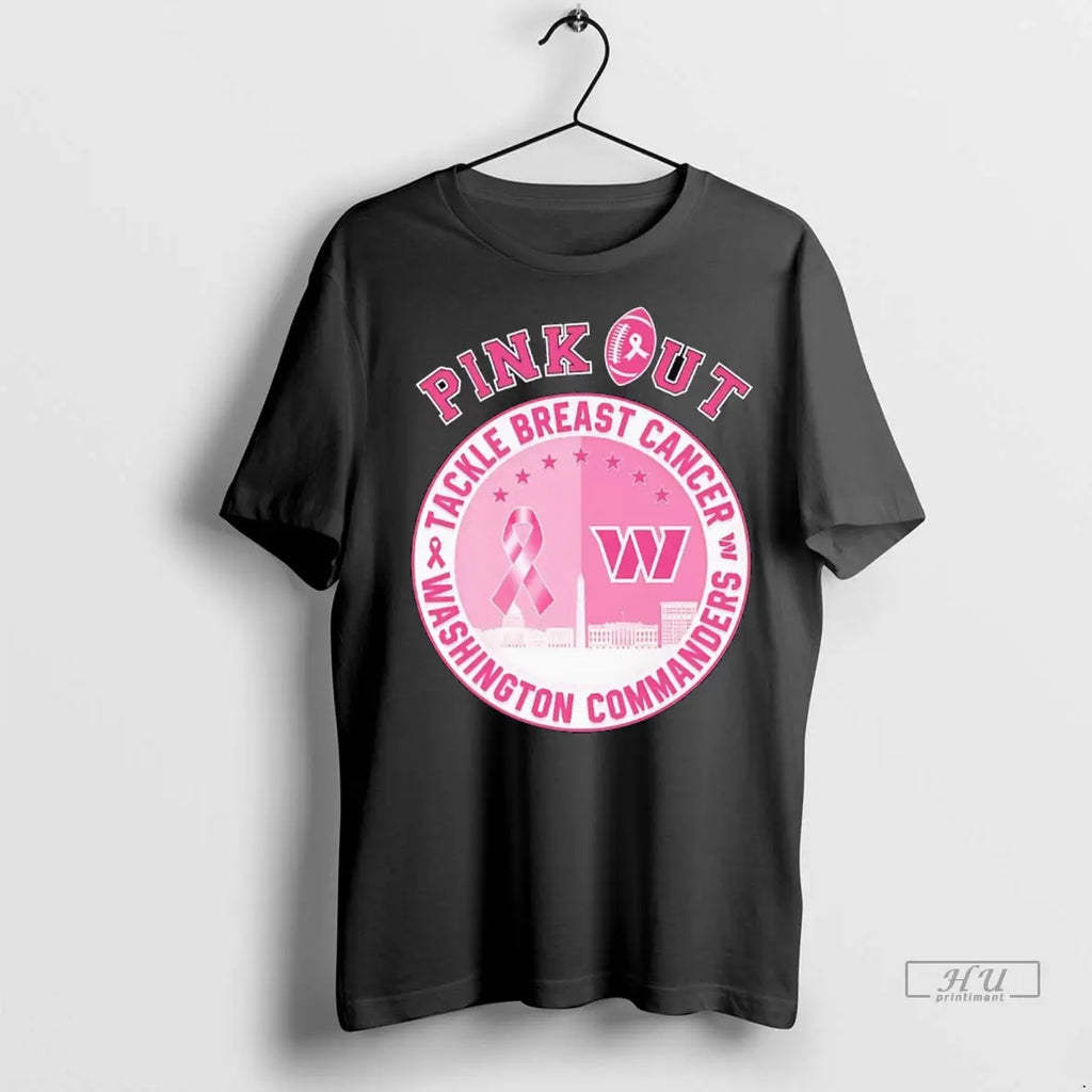 Trending Pink Out Tackle Breast Cancer Washington Commanders T Shirt