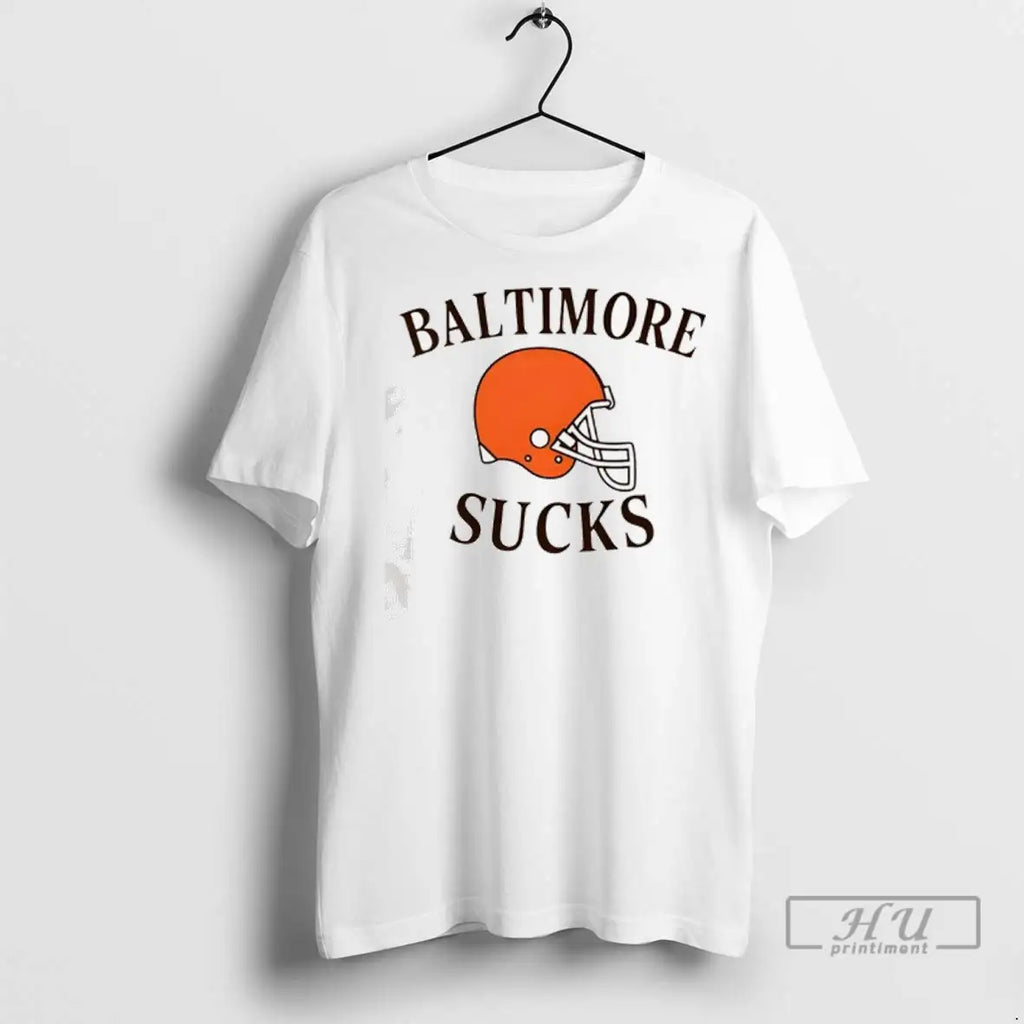 Trending Baltimore Cleveland Sucks Helmet T Shirt