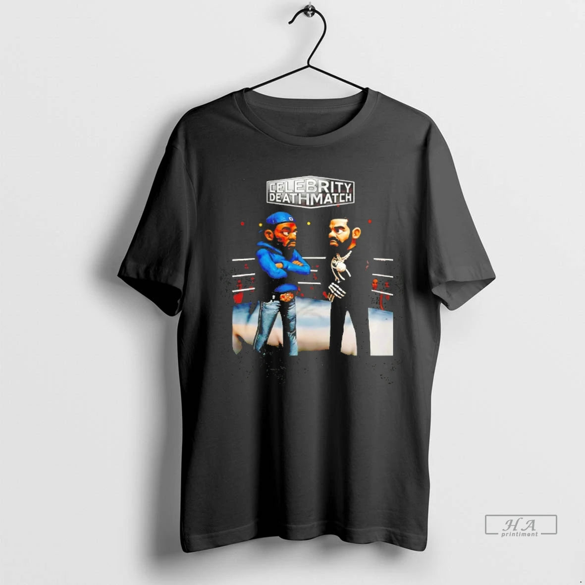 Trendy Celebrity Death Match Drake And Kendrick Cartoon Tee Shirt Sweater