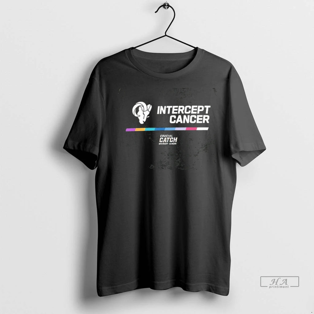 Trendy La Rams Intercept Cancer Crucial Catch 2025 Tee Shirt Sweater