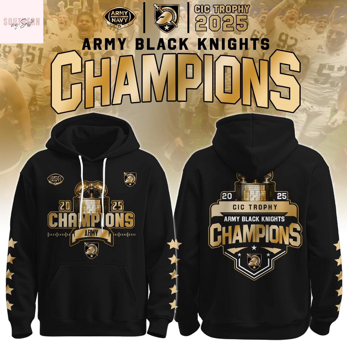 Army Black Knights CIC Trophy Champions 2025 Hoodie
