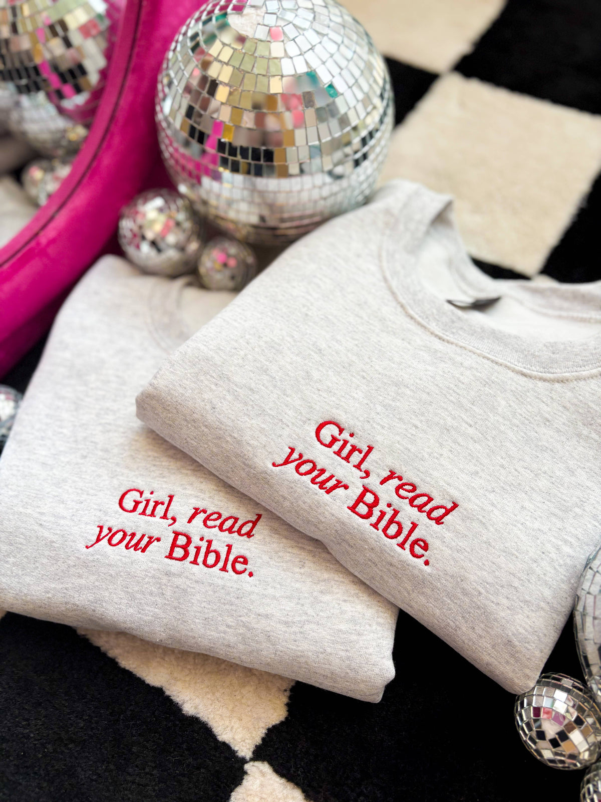 Girl Read Your Bible Embroidered Crewneck Sweatshirt | Faith