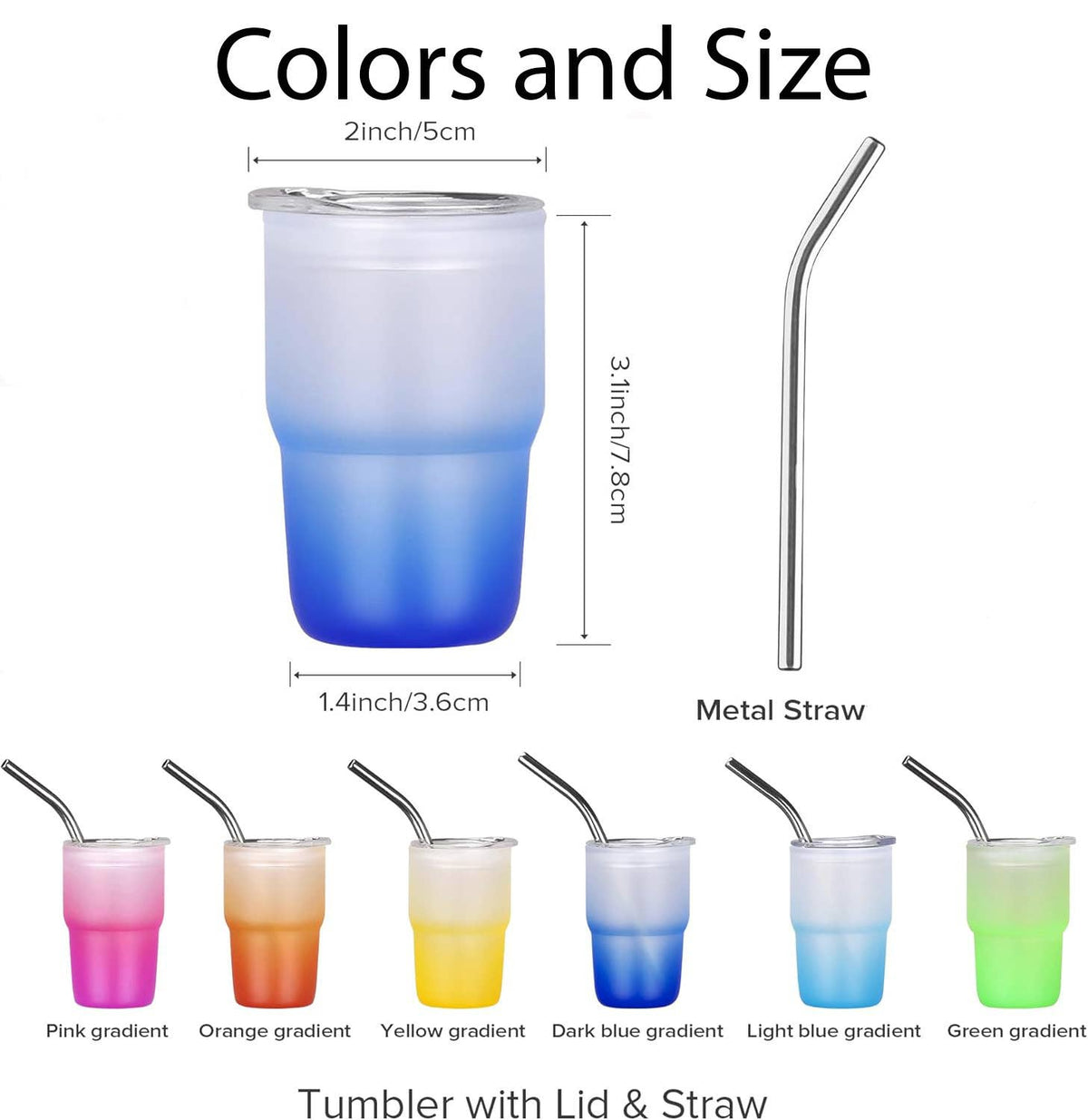 Customizable Frosted 3oz Shot Glass with Straw