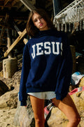 IT2594E-JESUS | 'jesus' Embroidered Mock Neck Sweatshirt