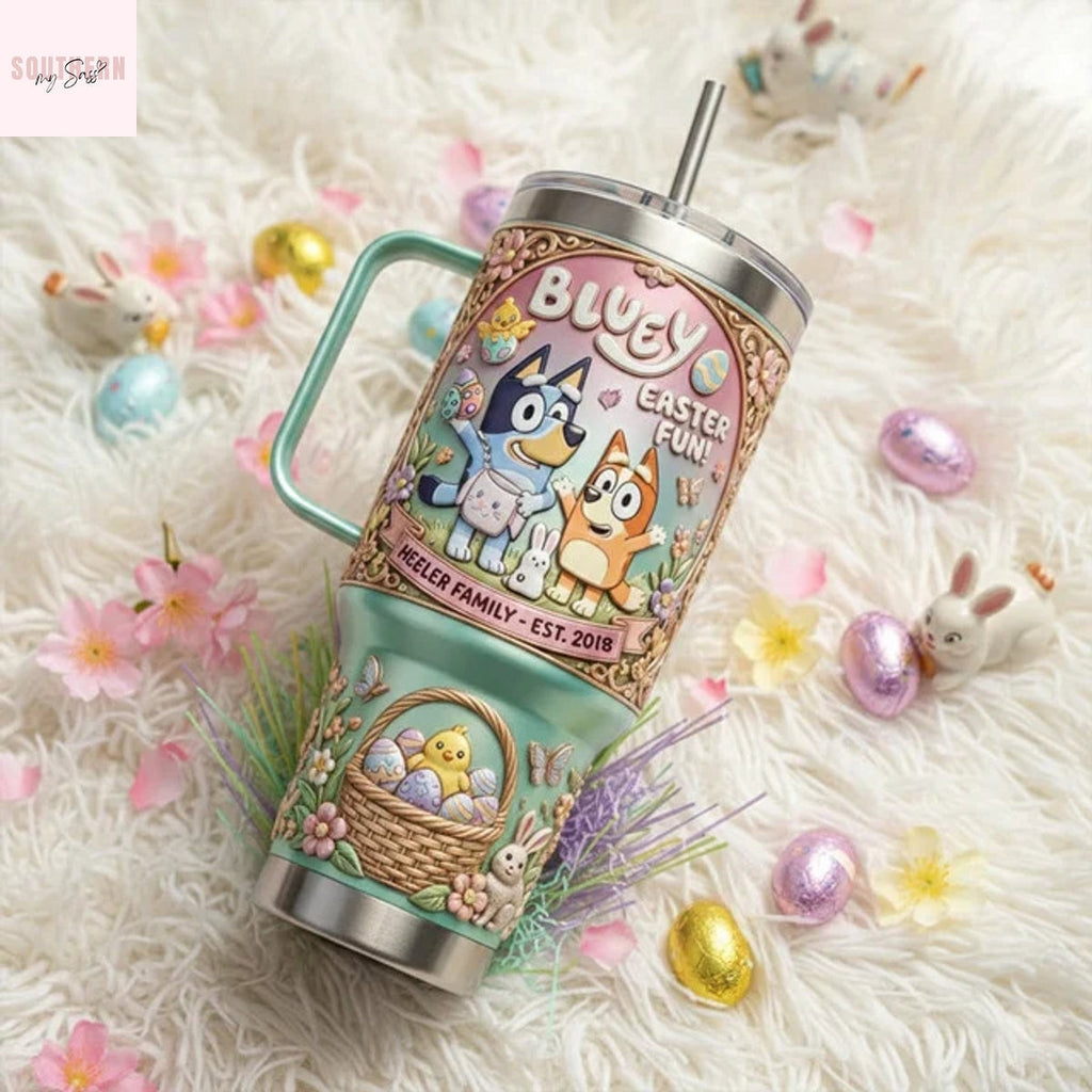 Bluey Easter Fun Heeler Family Tumbler
