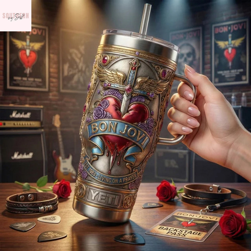 Bon Jovi Livin On A Prayer Tumbler
