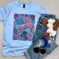 Floral Americana Flag Tee