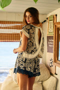 T2177-1A | Overlap Open Back Floral Organza Crop Top