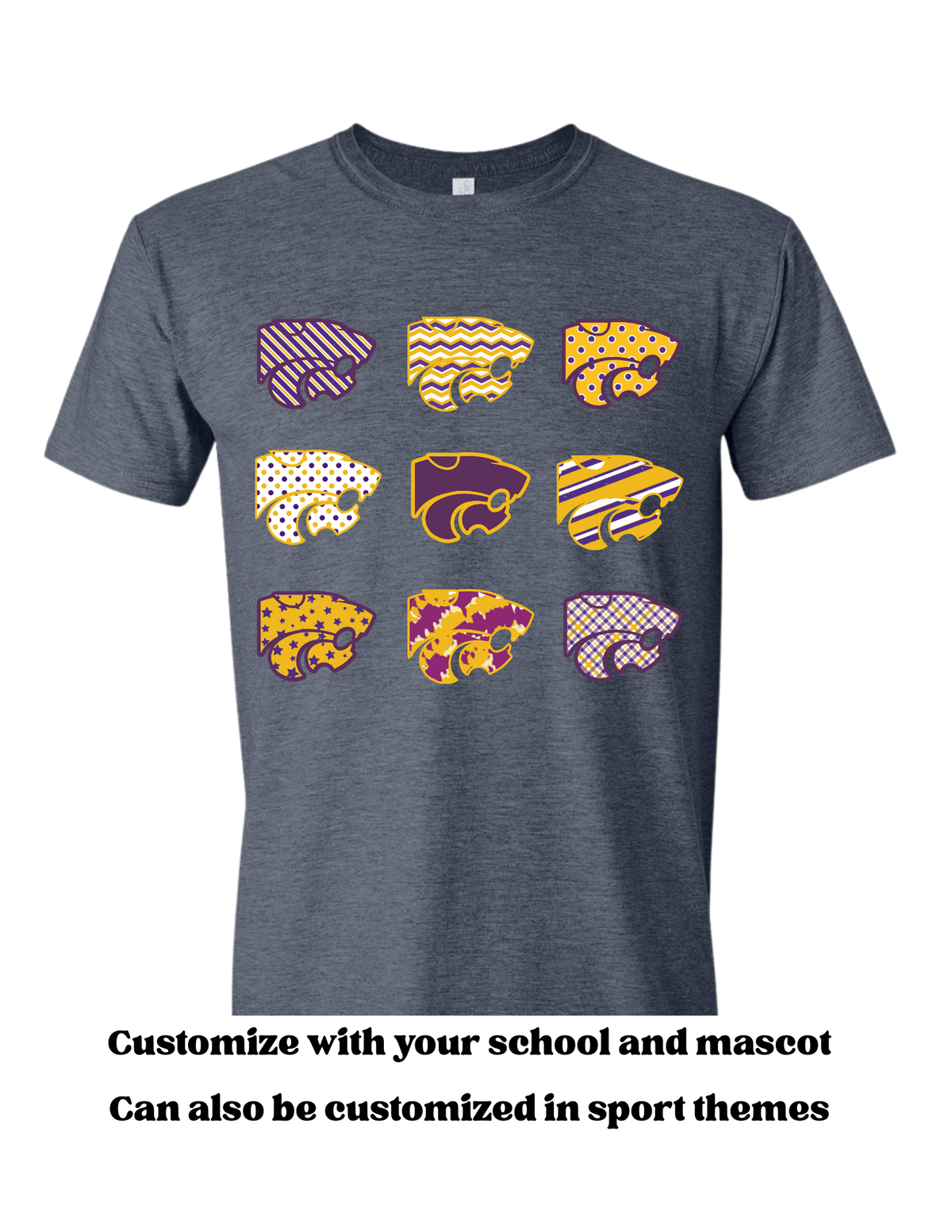 Logo or Sport Grid Custom Mascot School Spirit Shirt