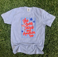 She Loves Jesus and America Too -Comfort Colors Washed Denim