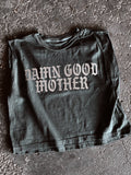 Damn Good Mother Cut Off Muscle Crop Tee  - Smoke