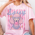 Dog Poodle Sassy Preppy Summer Pink Bubblegum Graphic Tee