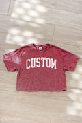 Custom Cropped Mineral Washed Graphic Top