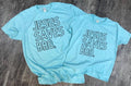 Jesus Saves Bro. On Tultex Heather Purist Blue Tee