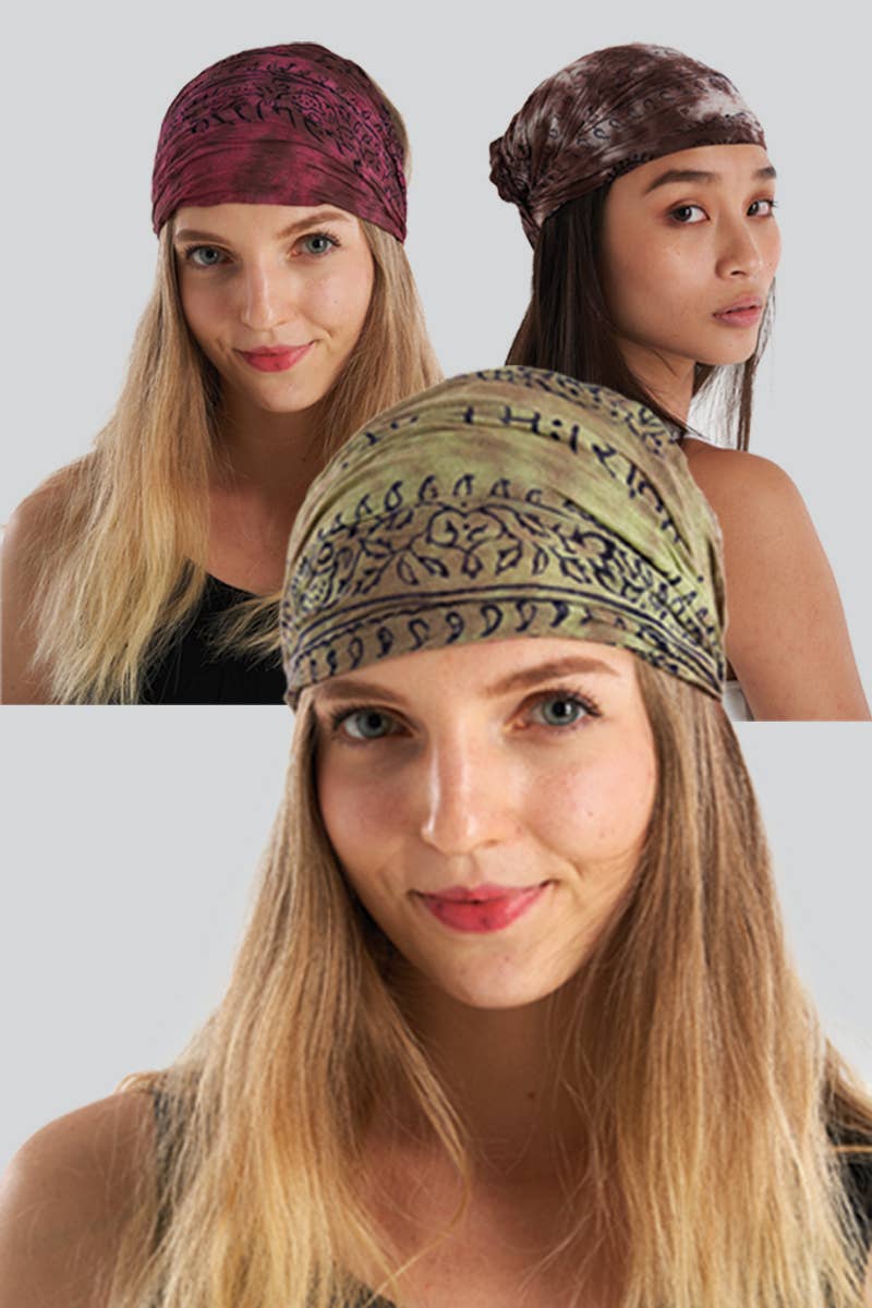 Tie-Dye Deity Print Headwrap (HB-58)