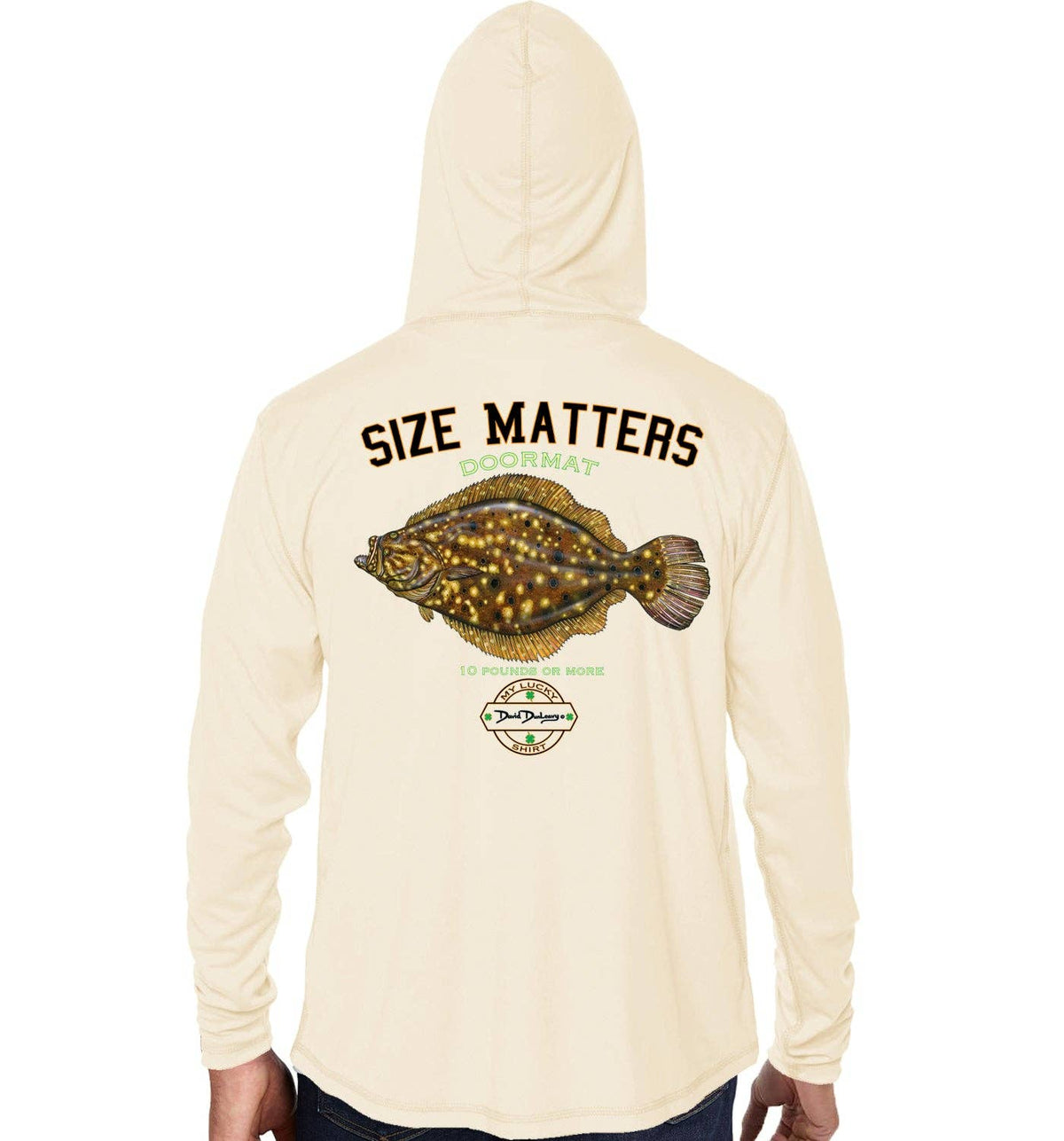 Men's Size Matters Flounder Sandbar Performance Hoodie