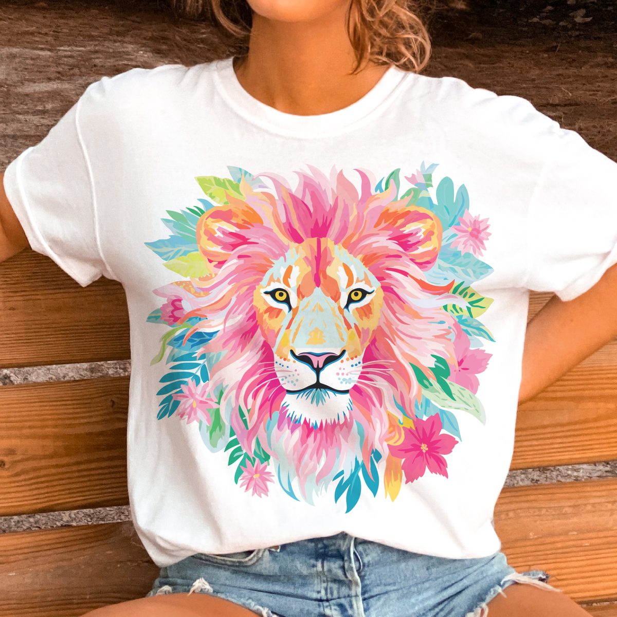 Lion Preppy Lily Animal Zoo Gift Shop Resort Graphic Tee