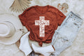 Lace Cross Rust Bella Vintage Faith Top Selling Graphic Tee