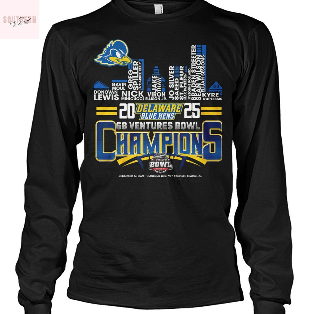 Delaware Fightin Blue Hens 68 Ventures Bowl Champions Unisex T-Shirt