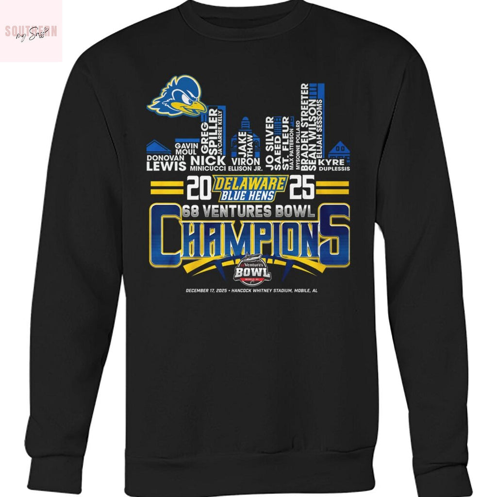 Delaware Fightin Blue Hens 68 Ventures Bowl Champions Unisex T-Shirt