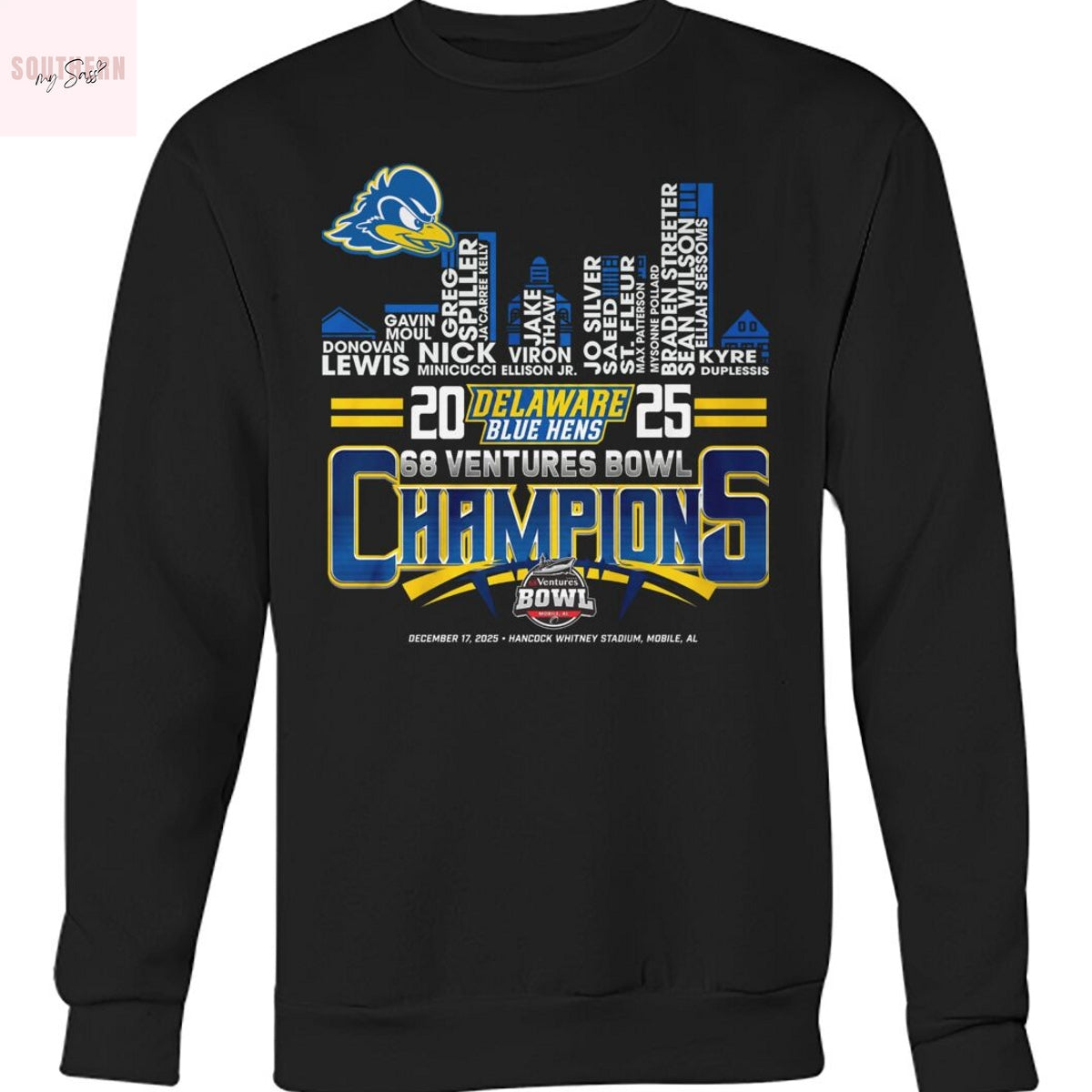 Delaware Fightin Blue Hens 68 Ventures Bowl Champions Unisex T-Shirt