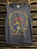 You Shook Me Relaxed Distressed Rolled Sleeve Muscle Top