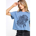 Peony Flower Graphic Crop Top