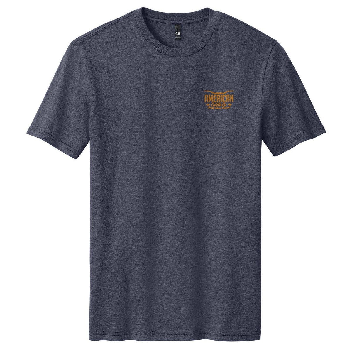 Red Label Tee T-Shirt, Heather Navy Cotton Blend