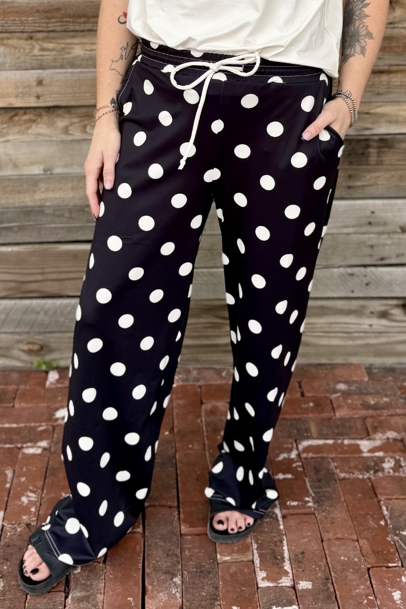 Polka Dot Posie Pants - Black